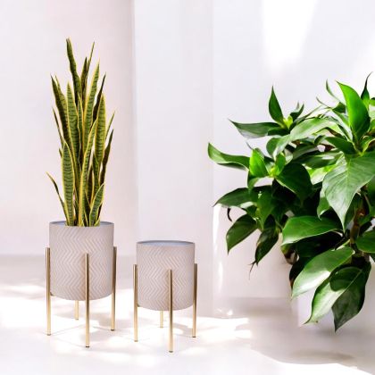 Декоративна Саксия със стойка 2 броя