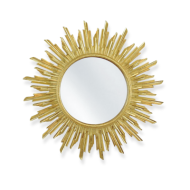 Декоративно огледало “Слънце” – златен акцент за стена